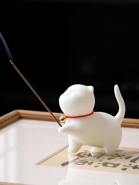 Cute Cat Incense Burner Stick Holder